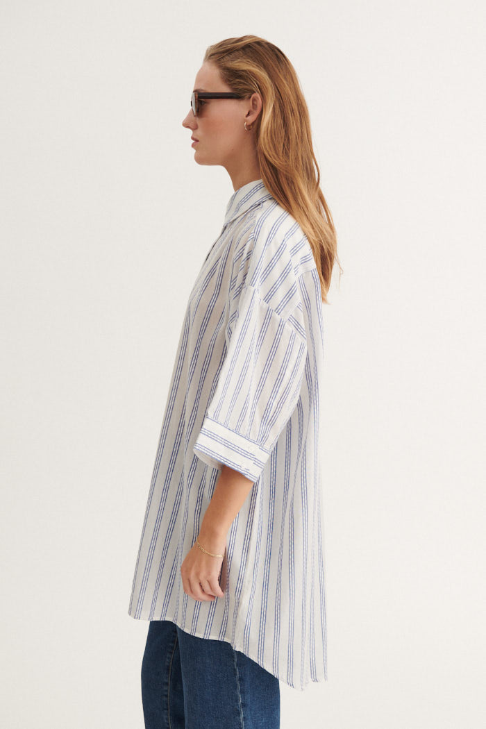 Basic Apparel Ada 3/4 Sl. Shirt Shirts 781 True navy / whisper white