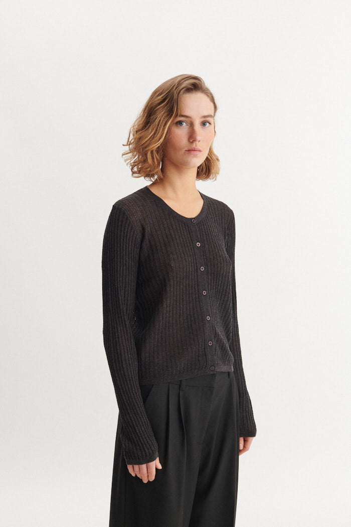 Basic Apparel Adi Cardigan Cardigans 393 Dark Grey Mel.