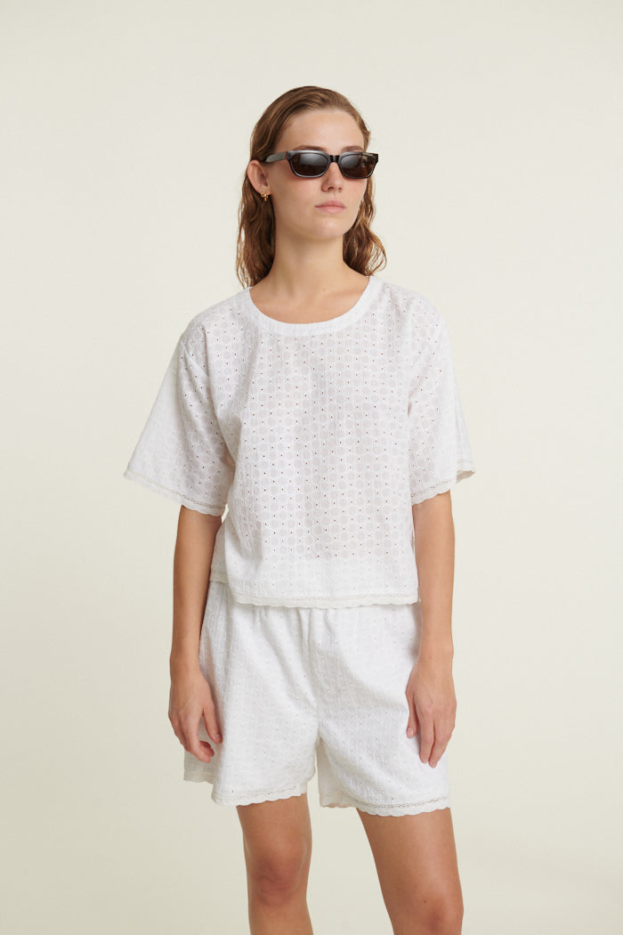 Basic Apparel Adie Crop Tee T-shirts 423 Bright White