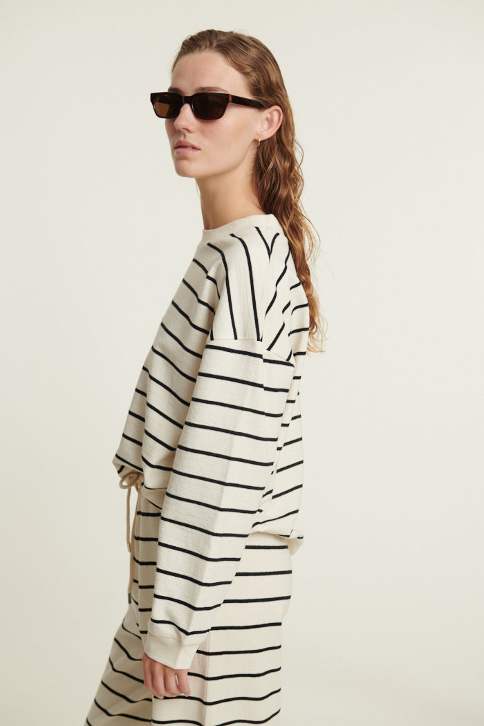 Basic Apparel Anneli Oversized LS Sweat Sweatshirts & hoodies 482 Birch/Black