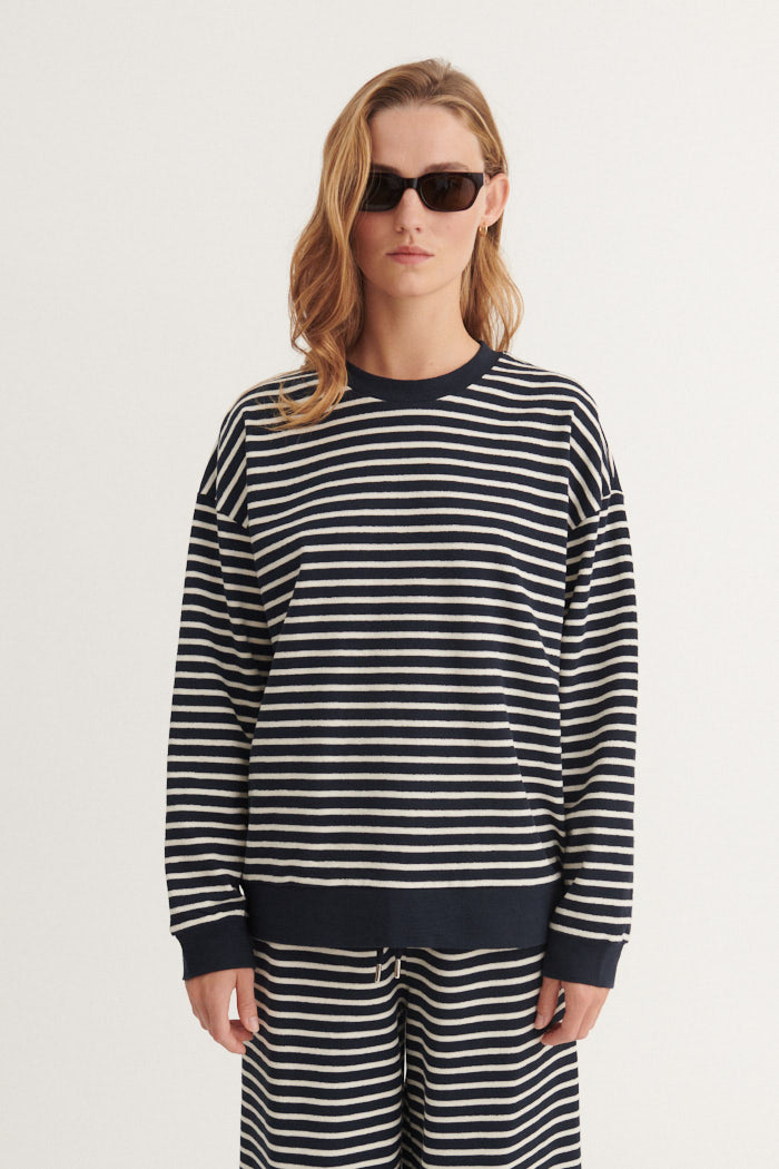 Basic Apparel Anneli Oversized LS Sweat T-shirts 721 Sky captain / birch