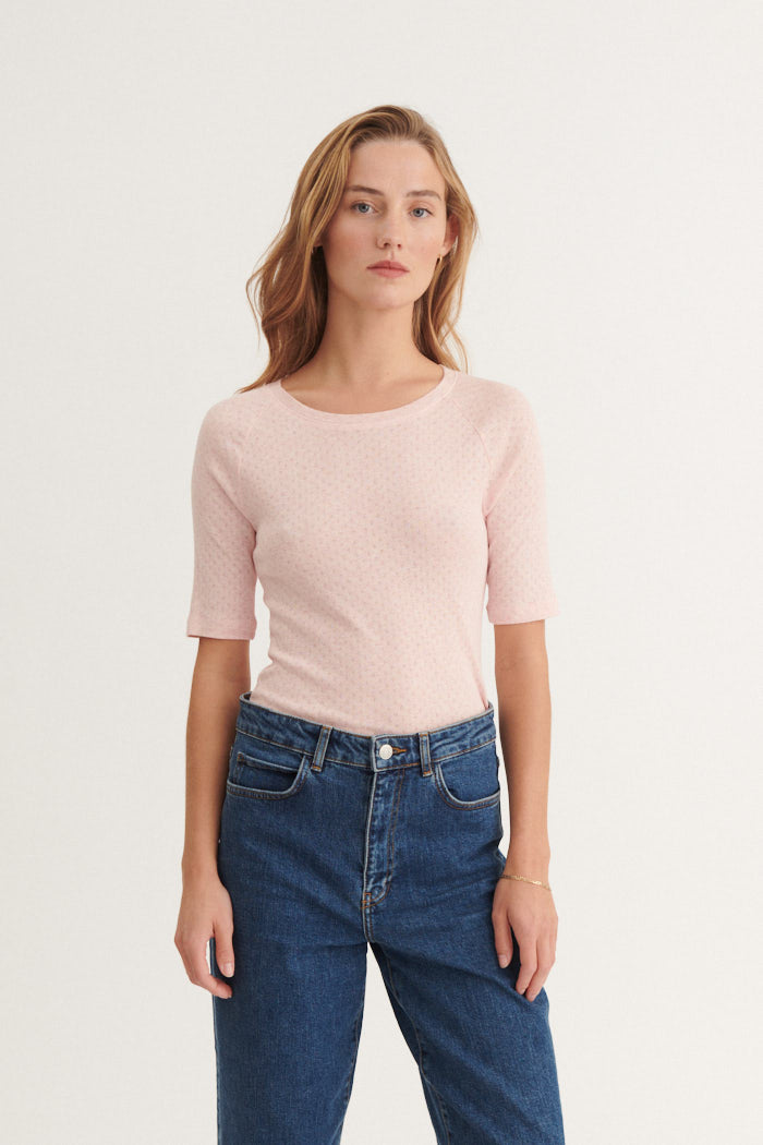 Basic Apparel Arense Tee T-shirts 462 Pink Melange