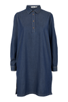Basic Apparel Bine LS Polo Dress Kjoler 103 Mid Blue