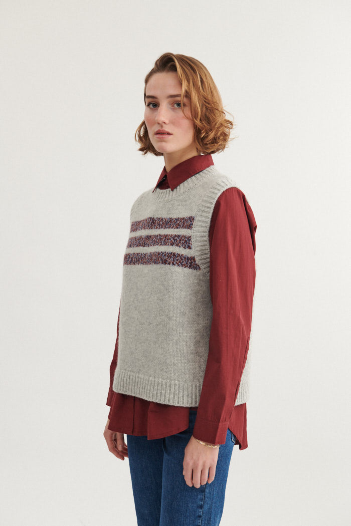 Basic Apparel Blanche Vest Vests 718 light grey mel. / sky captain