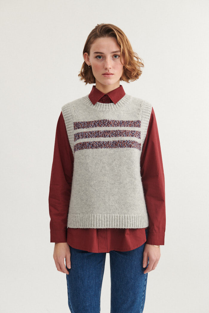 Basic Apparel Blanche Vest Vests 718 light grey mel. / sky captain