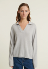 Cady Polo Sweater - Grey Mel.