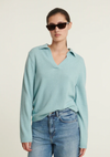 Cady Polo Sweater - Gossamer Green
