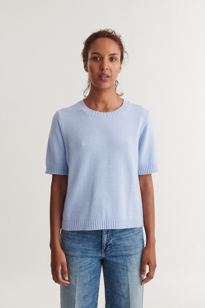 Basic Apparel Cady SS O-neck Sweaters 772 Frozen fjord