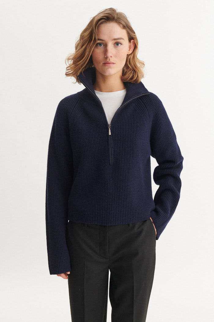 Basic Apparel Cady Zip Sweater Sweaters 606 Sky Captain