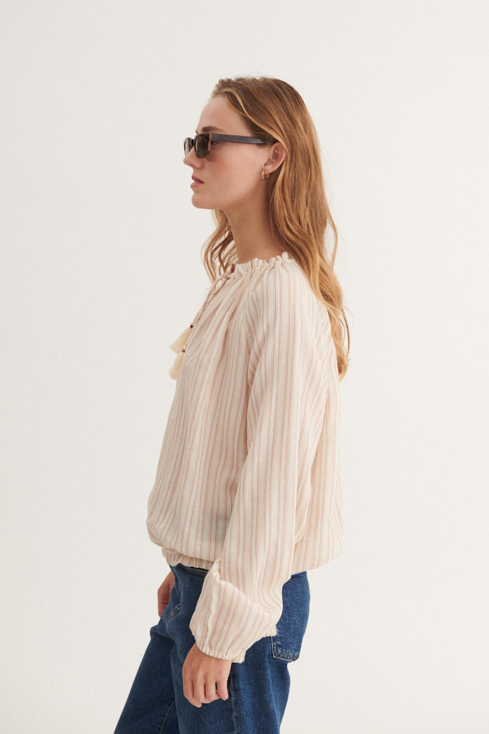 Basic Apparel Calli Raglan Shirt Shirts 779 Smokey gray / whisper White / cedar wood