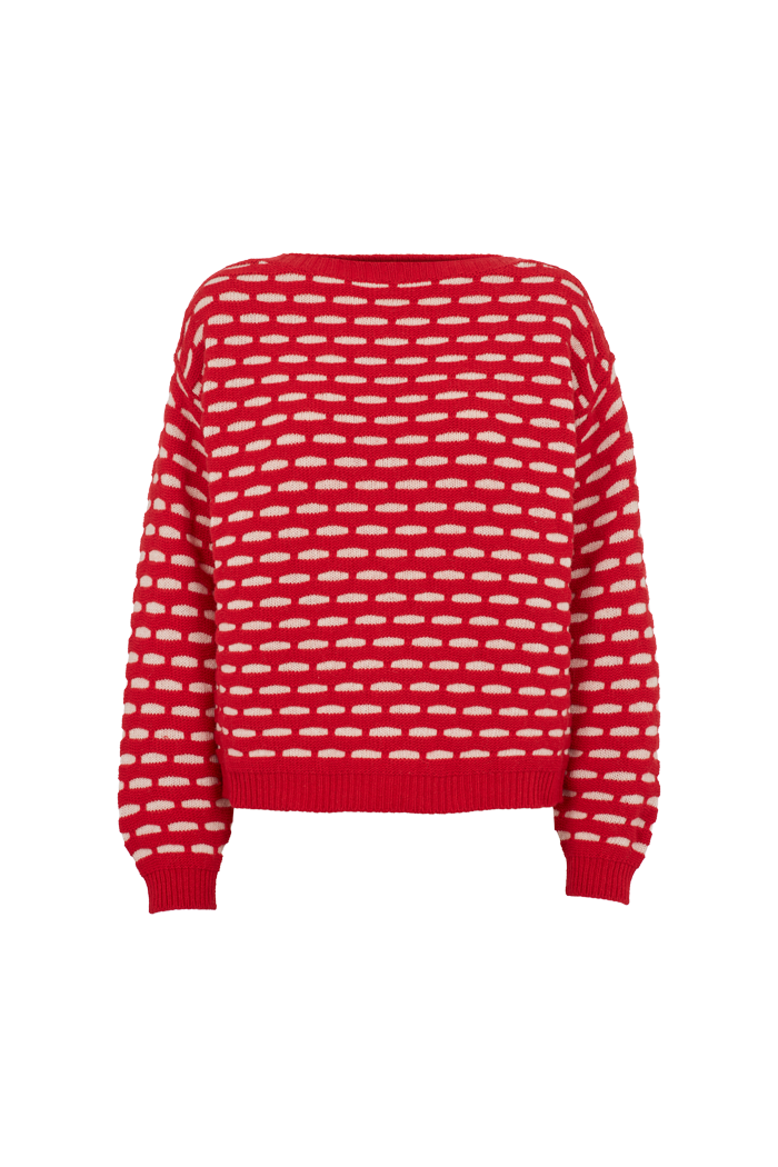 Basic Apparel Wave Sweater Sweaters 655 High risk red / birch