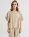 Carina SS Blouse - Natural melange