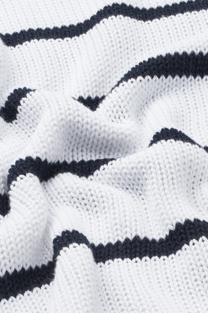 Basic Apparel Cia Boat Neck Sweaters 708 bright white / navy