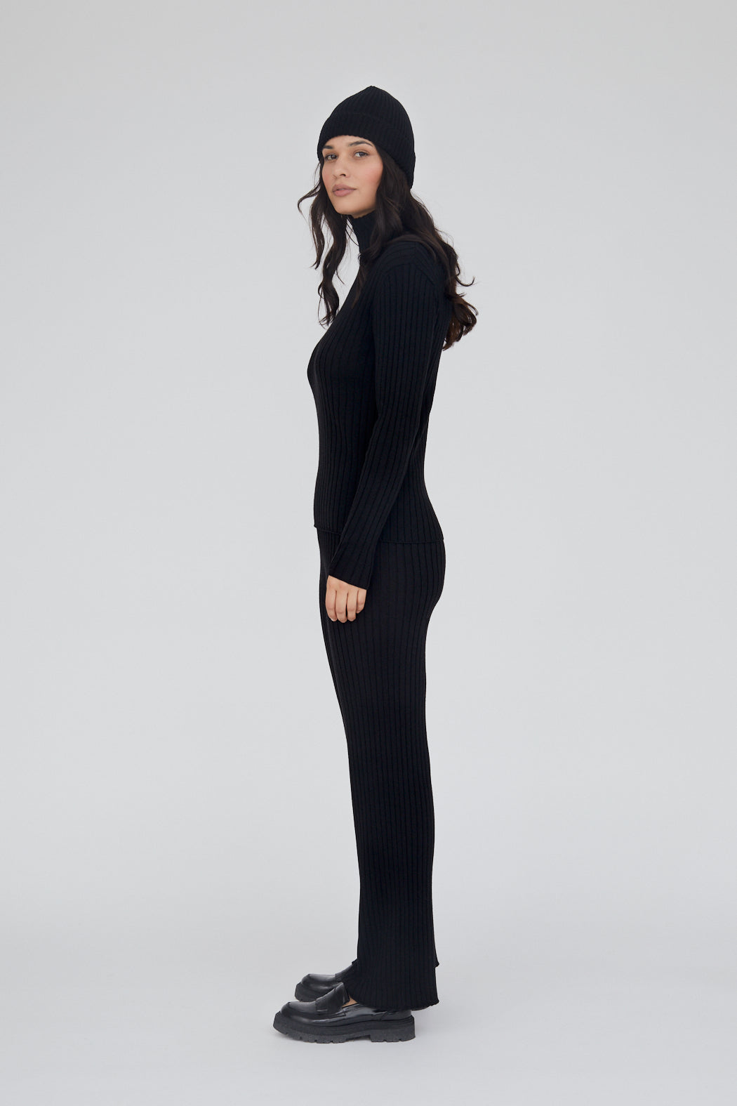 Basic Apparel Coral Roll Neck Sweaters 001 Black