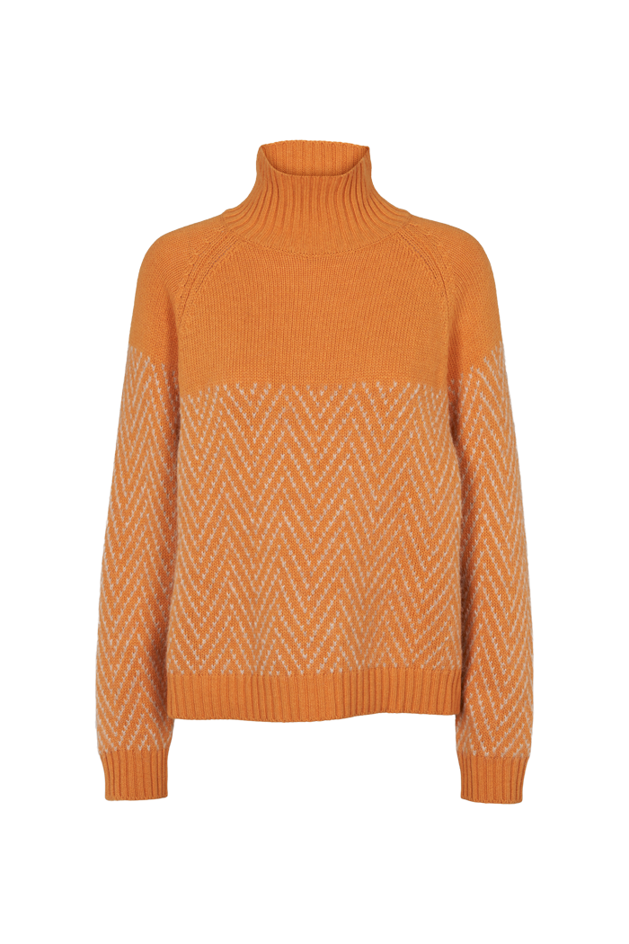 Basic Apparel Henny Raglan T-Neck Sweaters 733 desert sun/ natural melange