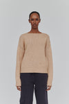 Basic Apparel Kerala Boat Neck Sweater Sweaters 473 Rugby Tan