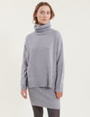 Lise Short T-Neck - Light Grey Mel.