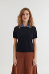 Liz SS W. Collar - Marineblau