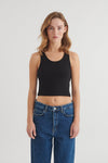 Ludmilla Crop Tank - Schwarz