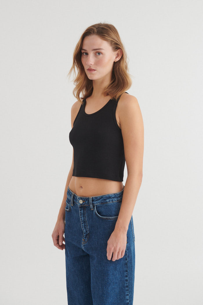 Basic Apparel Ludmilla Crop Tank Tops & tank-tops 001 Black