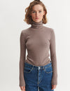 Ludmilla High-neck - Portabella / poppy seed