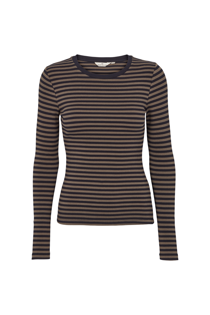 Basic Apparel Ludmilla LS Tee T-shirts 501 Tarmac/Black