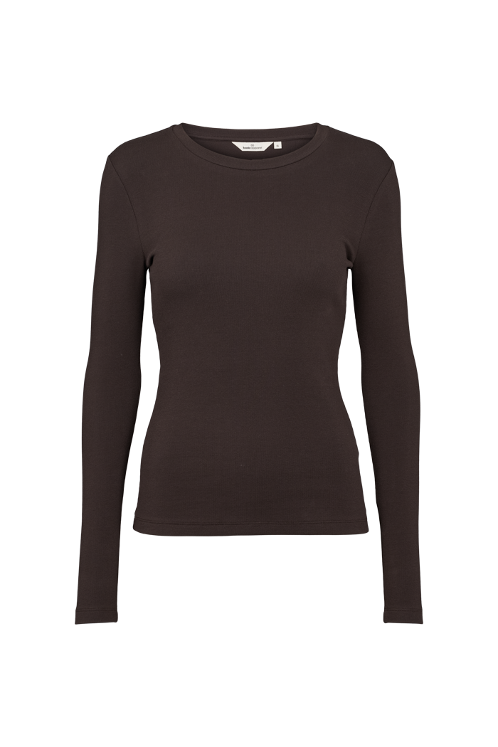 Basic Apparel Ludmilla LS Tee T-shirts 709 Chocolate torte
