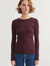 Ludmilla LS Tee - Bordeaux truffle / Sky captain