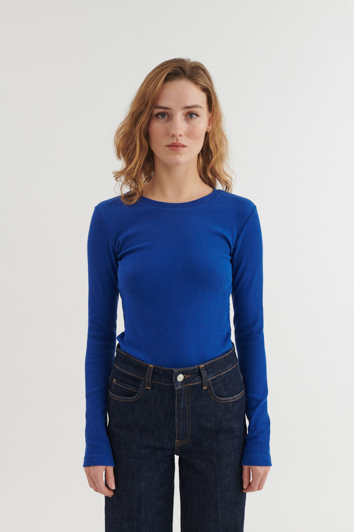 Basic Apparel Ludmilla LS Tee T-shirts 861 Sodalite blue