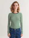 Ludmilla LS Tee - Abundant green / whisper white