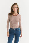 Ludmilla LS Tee - Mink / Whisper white / mink