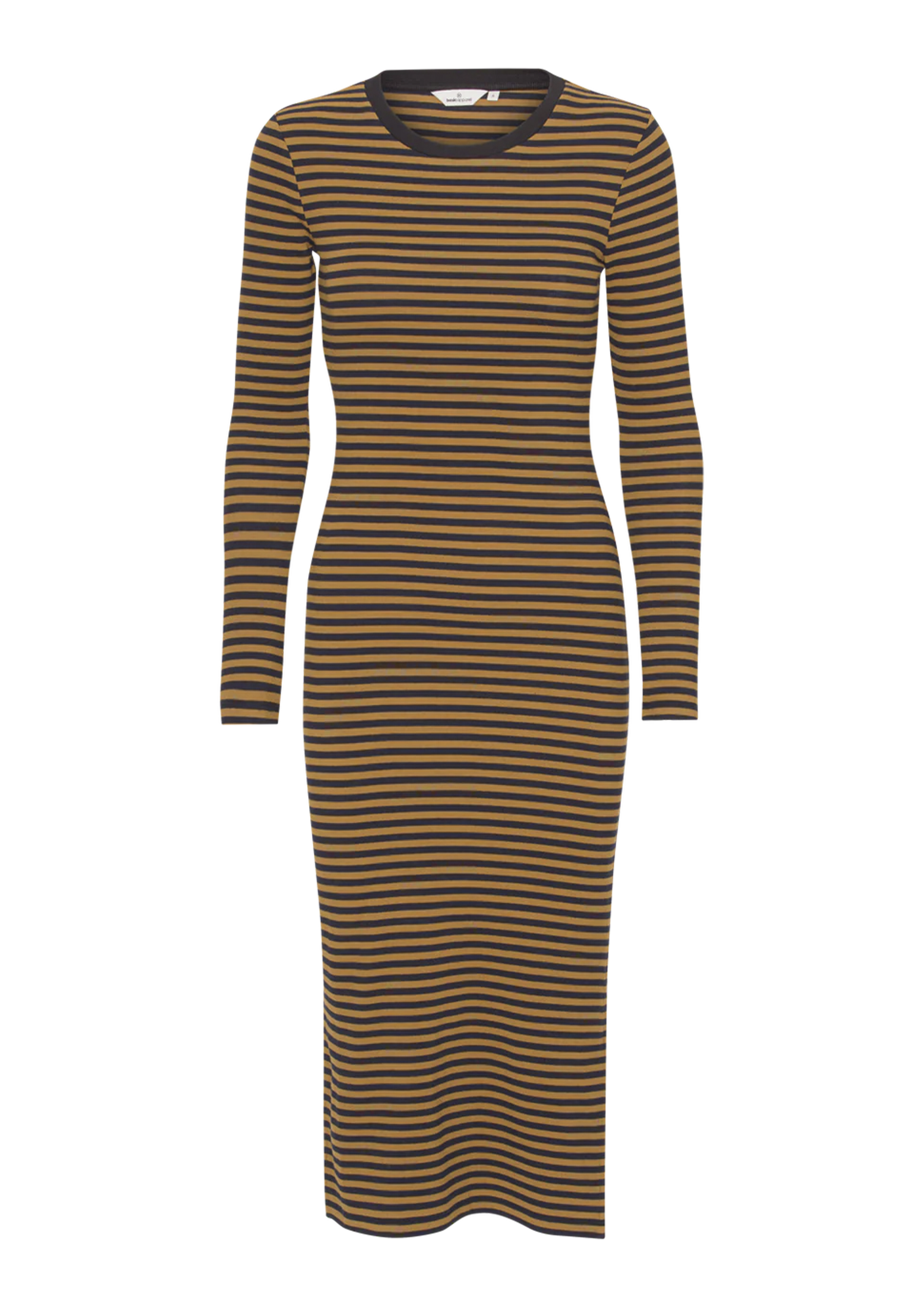 Basic Apparel Ludmilla Long Dress Dresses 515 Bronze Brown/Black Stripe
