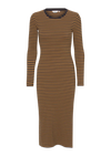 Ludmilla Long Dress - Bronze Brown/Black Stripe