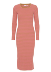 Basic Apparel Ludmilla Long Dress Kjoler 529 Stripe Fruit Dove/508 Bronze Brown