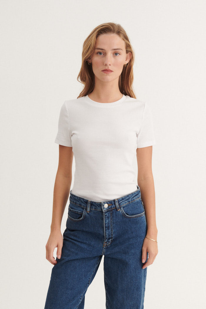 Basic Apparel Ludmilla O-Neck T-shirts 423 Bright White