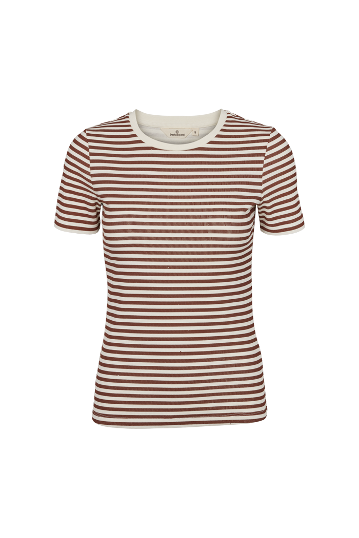 Basic Apparel Ludmilla O-Neck T-shirts 463 Whisper White/Mink