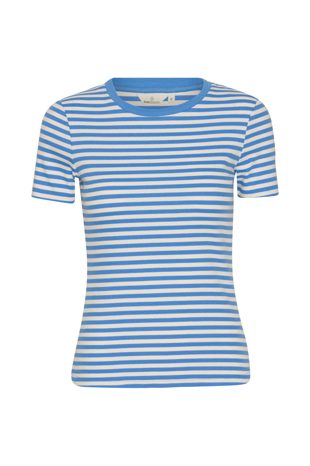 Basic Apparel Ludmilla O-Neck T-shirts 577 Azure Blue/Birch