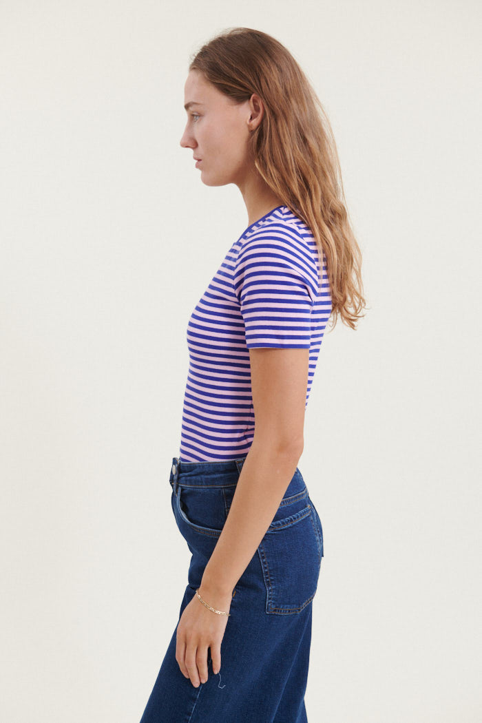 Basic Apparel Ludmilla O-Neck T-shirts 739 Clematis blue/ Sweet Lilac