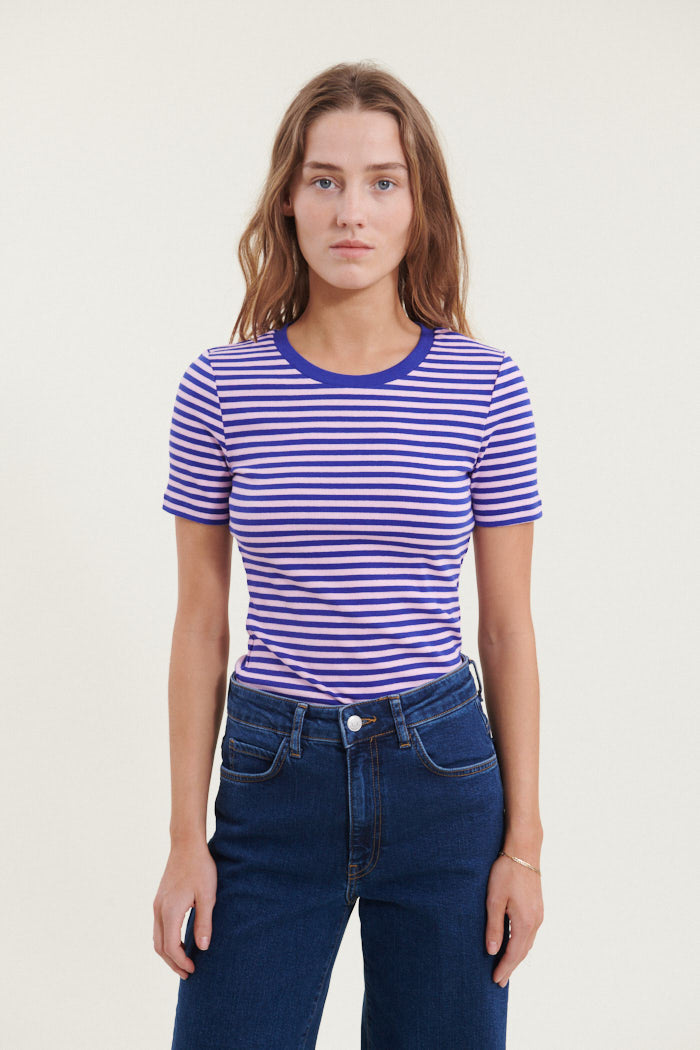 Basic Apparel Ludmilla O-Neck T-shirts 739 Clematis blue/ Sweet Lilac