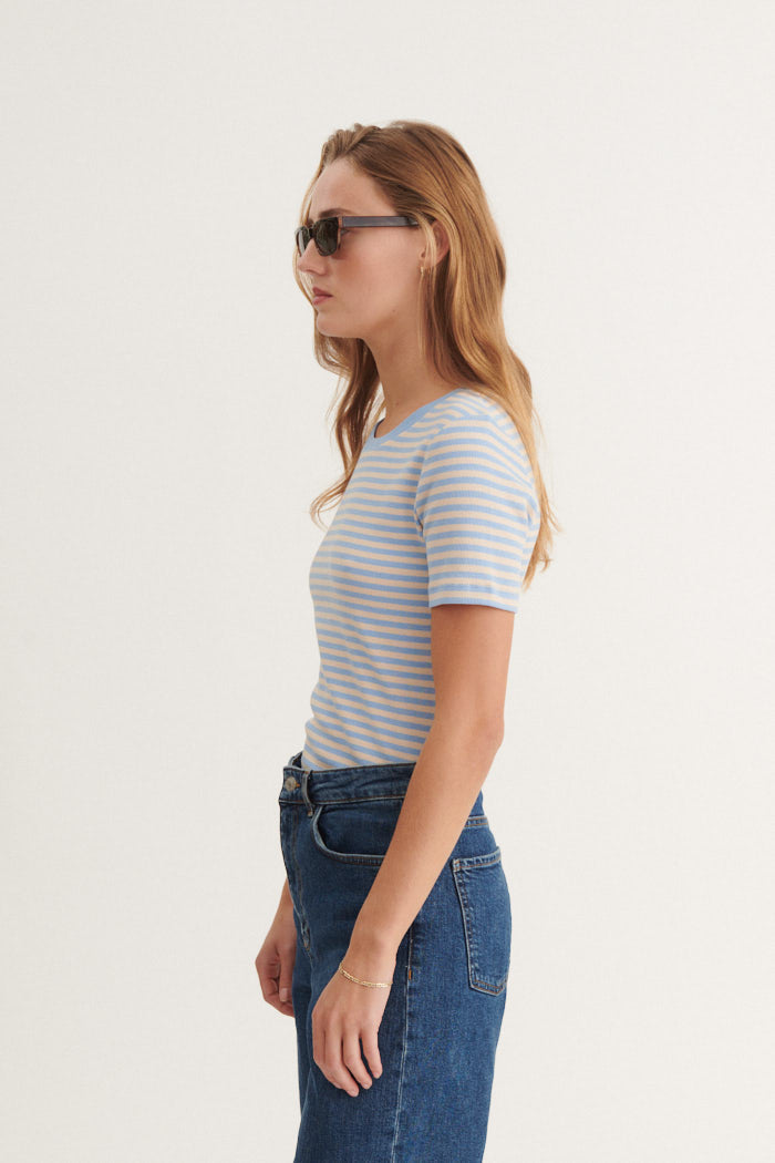 Basic Apparel Ludmilla O-Neck T-shirts 785 Frozen fjord / smoke gray