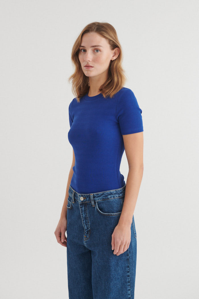 Basic Apparel Ludmilla O-Neck T-shirts 861 Sodalite blue