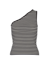 Ludmilla One Shoulder Top - Whisper White/Black