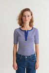 Ludmilla SS Stripe Granddad - Sodalite blue / whisper white