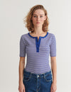 Ludmilla SS Stripe Granddad - Sodalite blue / whisper white