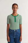 Ludmilla SS Stripe Granddad - Abundant green / whisper white