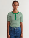 Ludmilla SS Stripe Granddad - Abundant green / whisper white