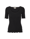 Ludmilla Scallop Tee SS - Black
