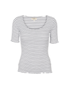 Ludmilla Scallop Tee SS - Bright white / black