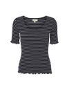 Ludmilla Scallop Tee SS - Black / Bright White