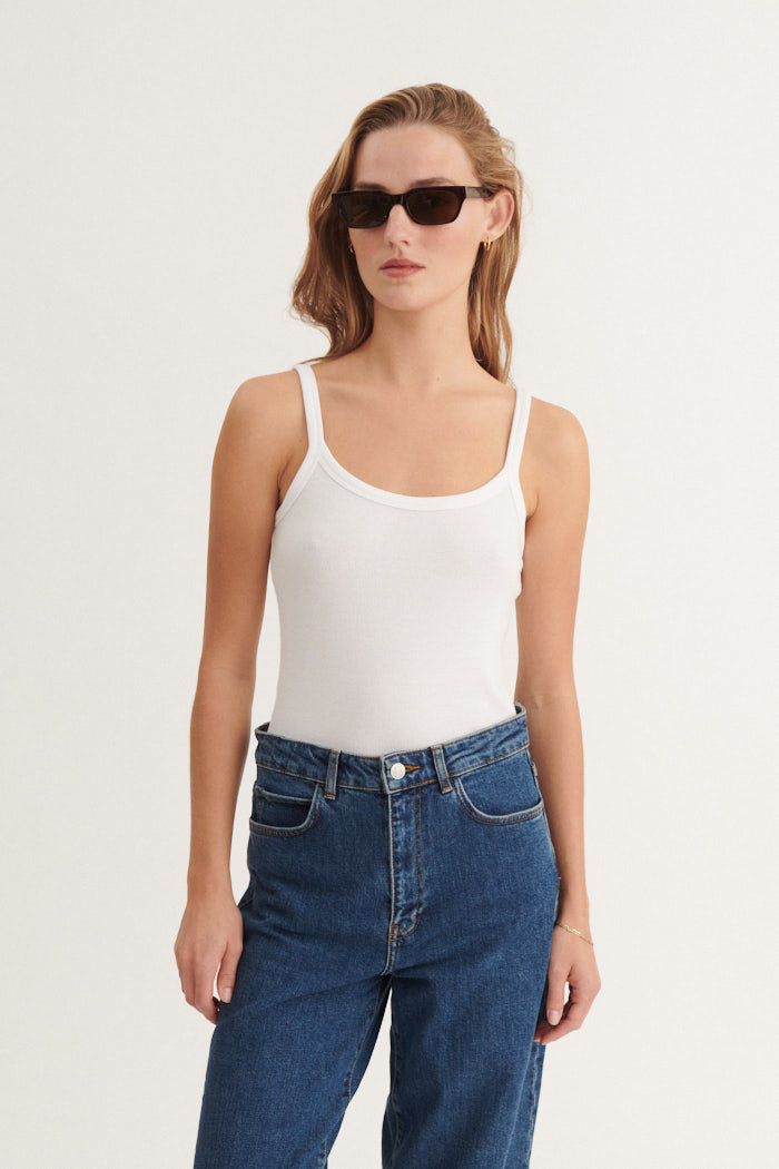 Basic Apparel Ludmilla Strap Top Tops & tank-tops 423 Bright White